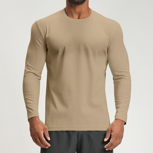 Cross-Border European Size Skin-Friendly Round Neck Quick-Dry Sports Casual Outdoor Hiking Mountaineering Yoga Fitness Home Long Sleeve 4159