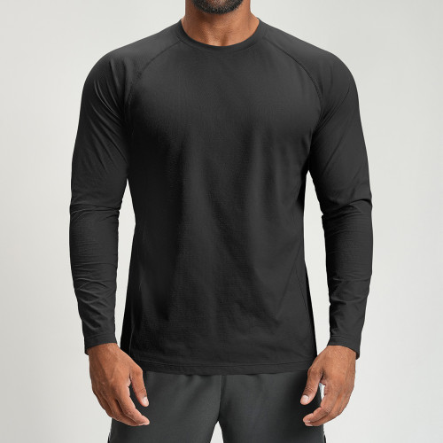 Bulk Men's Quick-Dry Sports Fitness T-Shirt - Breathable Long Sleeve, Skin-Friendly Design for Outdoor Hiking & Home | OEM, ODM, Contract Manufacturing Available!1152