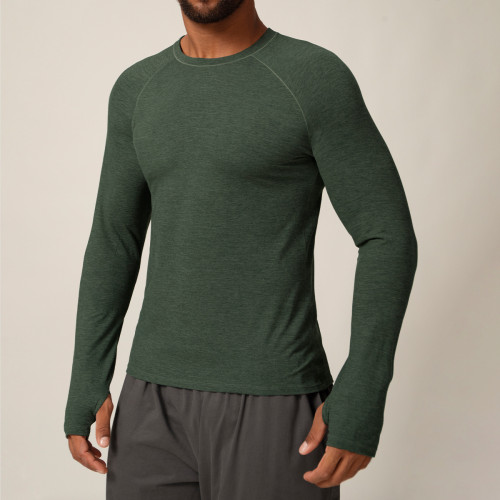 Wholesale OEM/ODM Men's Quick-Dry Long Sleeve Top 1031 - European & American Autumn/Winter Sports Fitness Slim-Fit Outdoor Running & Tennis Wear for Sourcing Agents