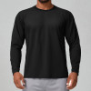 Men's Quick-Dry Round Neck Long Sleeve T-Shirt | Breathable & Skin-Friendly Fabric for Yoga and Fitness | Bulk Orders & OEM/ODM Services | Ideal for Activewear Sourcing1128