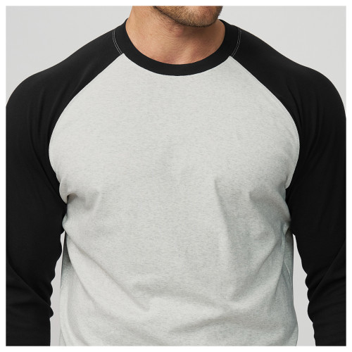 Men's Color-Block Sports Casual Fitness T-Shirt - Skin-Friendly, Breathable 3/4 Sleeve Long Round Neck Top for Workout and Commuting | OEM, ODM, Private Label