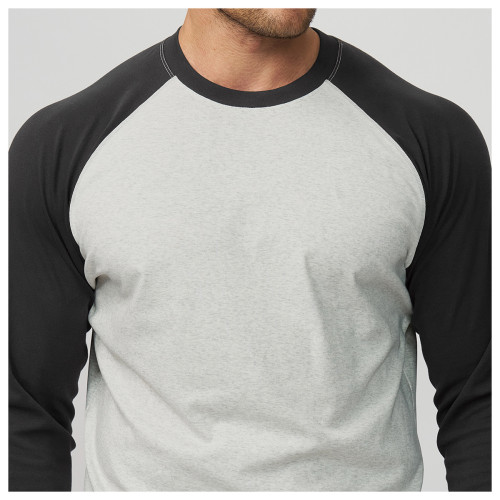 Men's Color-Block Sports Casual Fitness T-Shirt - Skin-Friendly, Breathable 3/4 Sleeve Long Round Neck Top for Workout and Commuting | OEM, ODM, Private Label