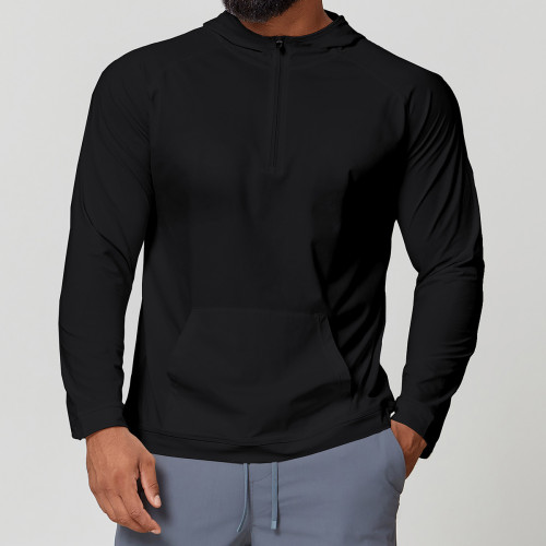 Wholesale Men's Sports Fitness Long Sleeve Hoodie - UV Protection, Antibacterial, Quick-Dry T-Shirt for Outdoor Use - OEM/ODM & Sourcing Agent Partnerships1168