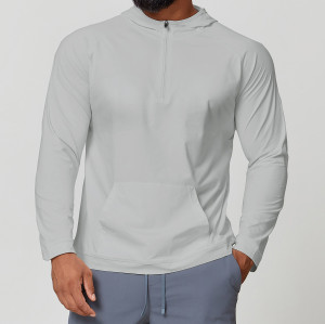 Wholesale Men's Sports Fitness Long Sleeve Hoodie - UV Protection, Antibacterial, Quick-Dry T-Shirt for Outdoor Use - OEM/ODM & Sourcing Agent Partnerships1168
