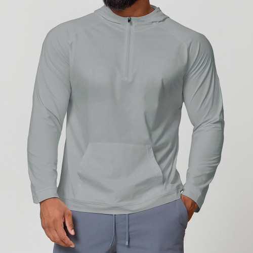 Wholesale Men's Sports Fitness Long Sleeve Hoodie - UV Protection, Antibacterial, Quick-Dry T-Shirt for Outdoor Use - OEM/ODM & Sourcing Agent Partnerships1168