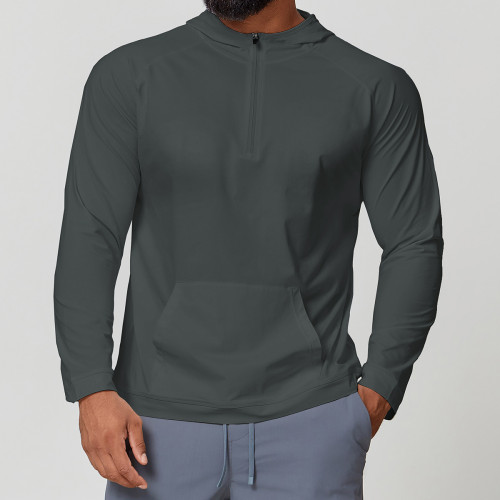 Wholesale Men's Sports Fitness Long Sleeve Hoodie - UV Protection, Antibacterial, Quick-Dry T-Shirt for Outdoor Use - OEM/ODM & Sourcing Agent Partnerships1168