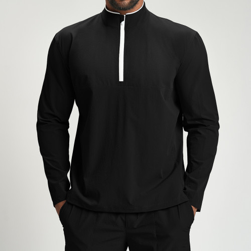 Activewear OEM & ODM: Men's Eco-Friendly Recycled Color-Block Quick-Dry Sports Jacket 1157 | Long Sleeve Outdoor Fitness Commuting Casual Wear | Wholesale Options