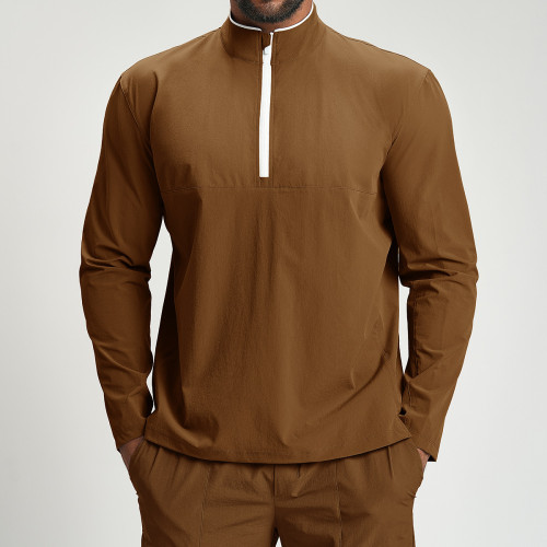 Activewear OEM & ODM: Men's Eco-Friendly Recycled Color-Block Quick-Dry Sports Jacket 1157 | Long Sleeve Outdoor Fitness Commuting Casual Wear | Wholesale Options