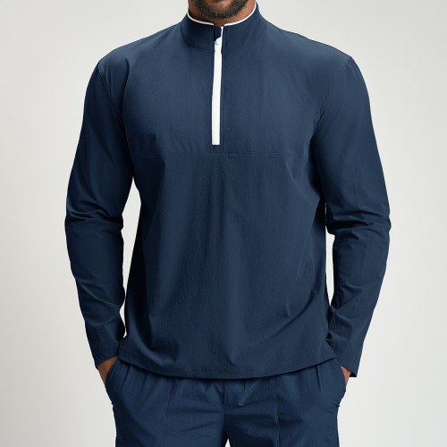 Activewear OEM & ODM: Men's Eco-Friendly Recycled Color-Block Quick-Dry Sports Jacket 1157 | Long Sleeve Outdoor Fitness Commuting Casual Wear | Wholesale Options