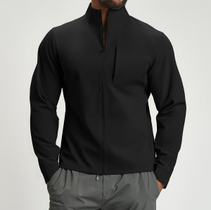 Versatile Stand Collar Men's Sports Jacket - Breathable Solid Color for Spring/Autumn | OEM, ODM, Wholesale & Sourcing Agents Available1190
