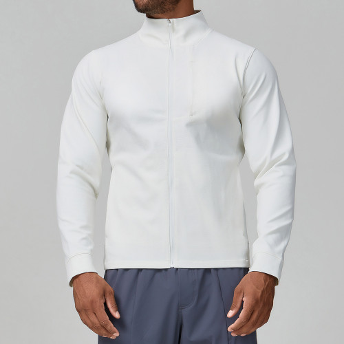 Versatile Stand Collar Men's Sports Jacket - Breathable Solid Color for Spring/Autumn | OEM, ODM, Wholesale & Sourcing Agents Available1190