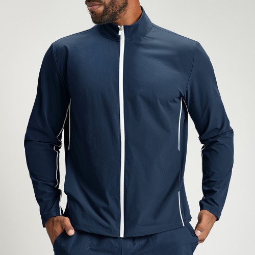 High-Quality Cross-Border Men's Quick-Dry Eco-Friendly Color-Block Sports Fitness Jacket 1158 - OEM & ODM Solutions for Bulk Orders and Sourcing Agents