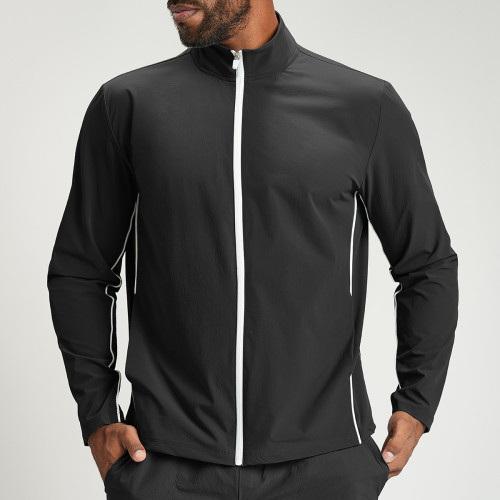 High-Quality Cross-Border Men's Quick-Dry Eco-Friendly Color-Block Sports Fitness Jacket 1158 - OEM & ODM Solutions for Bulk Orders and Sourcing Agents