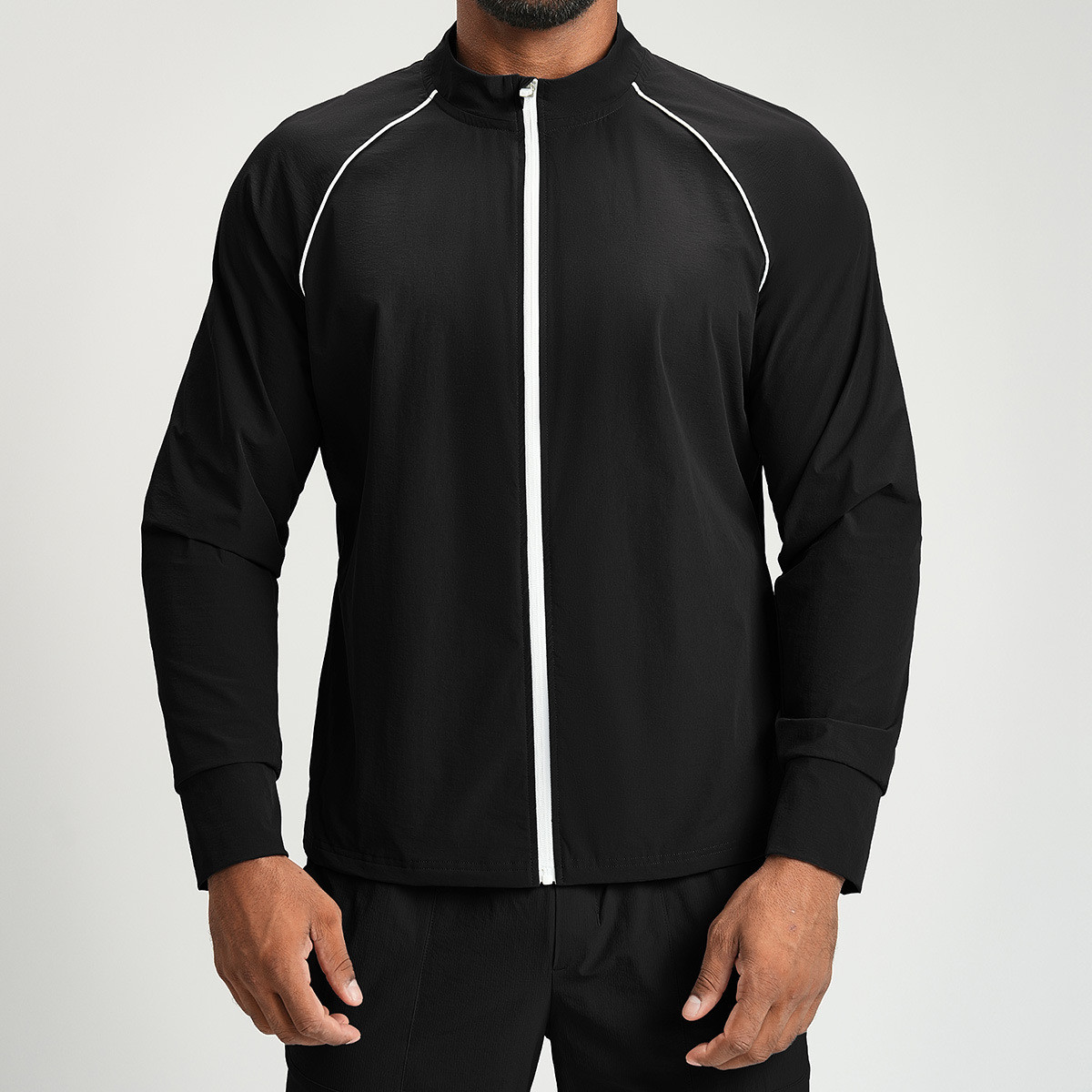 Zippered Stand Collar Jacket for Men