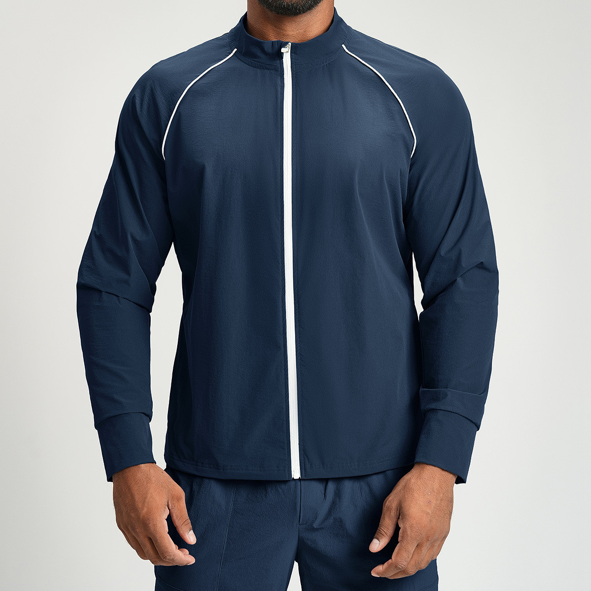 Zippered Stand Collar Jacket for Men