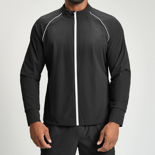 Recycled Nylon Men's Zippered Stand Collar Sports Casual Jacket - Custom OEM/ODM Manufacturing for Wholesale & Sourcing Agents | Outdoor Leisure Apparel for Europe & America1159