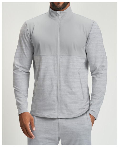 Premium OEM/ODM Men's Long Sleeve Jacket 4162-1 - Cross-Border Sports Yoga Casual Outdoor Fitness with Color-Block Patchwork - Ideal for Wholesale & Sourcing