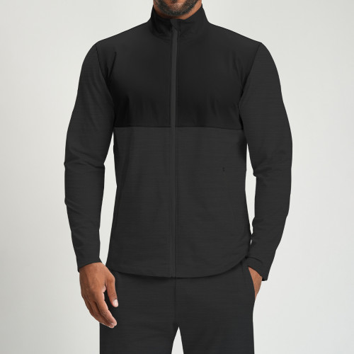 Premium OEM/ODM Men's Long Sleeve Jacket 4162-1 - Cross-Border Sports Yoga Casual Outdoor Fitness with Color-Block Patchwork - Ideal for Wholesale & Sourcing