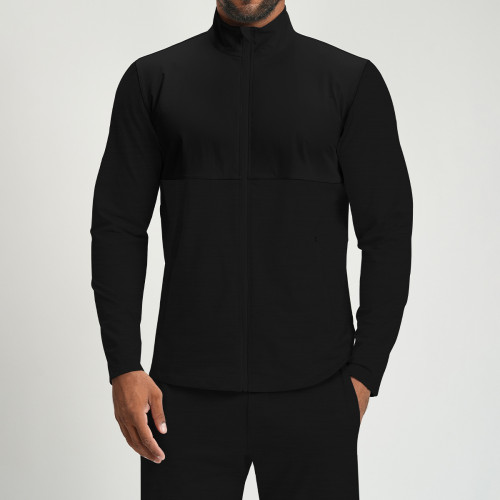 Premium OEM/ODM Men's Long Sleeve Jacket 4162-1 - Cross-Border Sports Yoga Casual Outdoor Fitness with Color-Block Patchwork - Ideal for Wholesale & Sourcing