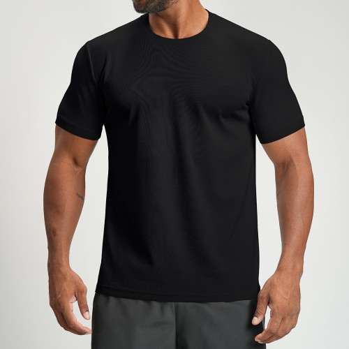 Wholesale OEM/ODM Men's Breathable Quick-Dry T-Shirt - Cross-Border Spring/Summer Skin-Friendly Round Neck for Sports & Yoga Fitness - Short Sleeve Style 4159