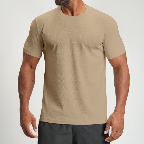 Wholesale OEM/ODM Men's Breathable Quick-Dry T-Shirt - Cross-Border Spring/Summer Skin-Friendly Round Neck for Sports & Yoga Fitness - Short Sleeve Style 4159