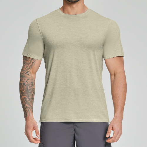 Wholesale Activewear - Cross-Border Men's Lyocell Merino Wool Blend Skin-Friendly Moisture-Wicking Breathable Fitness Short Sleeve 3539 | OEM & ODM Services