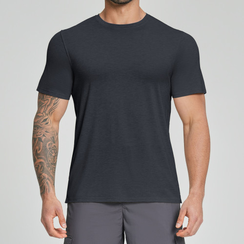 Wholesale Activewear - Cross-Border Men's Lyocell Merino Wool Blend Skin-Friendly Moisture-Wicking Breathable Fitness Short Sleeve 3539 | OEM & ODM Services