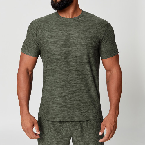 Custom OEM & ODM Men's Quick-Dry Training Fitness T-Shirt - Skin-Friendly Round Neck Short Sleeve Design for Sports & Outdoor Commuting - Perfect for Bulk Purchases1173
