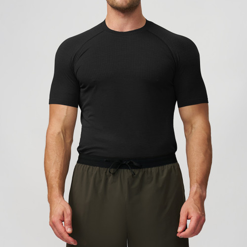 Wholesale Cross-Border Men's Seamless Quick-Dry Sports Fitness T-Shirt - Breathable Short Sleeve Yoga & Running Muscle Slim-Fit OEM & ODM Solutions