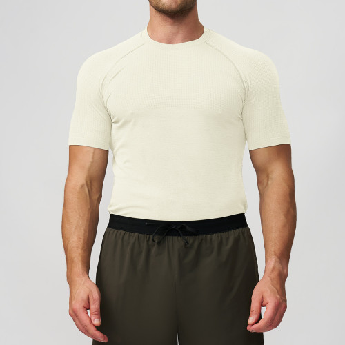 Wholesale Cross-Border Men's Seamless Quick-Dry Sports Fitness T-Shirt - Breathable Short Sleeve Yoga & Running Muscle Slim-Fit OEM & ODM Solutions