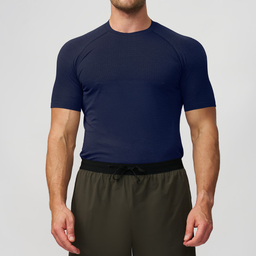 Wholesale Cross-Border Men's Seamless Quick-Dry Sports Fitness T-Shirt - Breathable Short Sleeve Yoga & Running Muscle Slim-Fit OEM & ODM Solutions