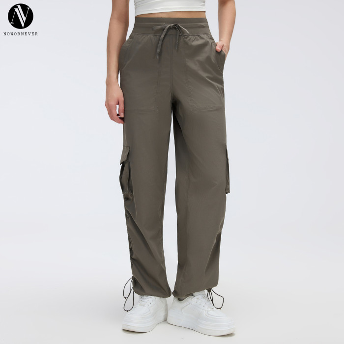 D25001 Women's Outdoor Running Cargo Pants - Lightweight Quick Dry Wide Leg Multi-Pocket Workout Trousers, OEM & ODM Services for Global Brands, Sourcing Agents Welcome, Perfect for Wholesale & Contract Manufacturing