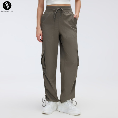 D25001 Women's Outdoor Running Cargo Pants - Lightweight Quick Dry Wide Leg Multi-Pocket Workout Trousers, OEM & ODM Services for Global Brands, Sourcing Agents Welcome, Perfect for Wholesale & Contract Manufacturing