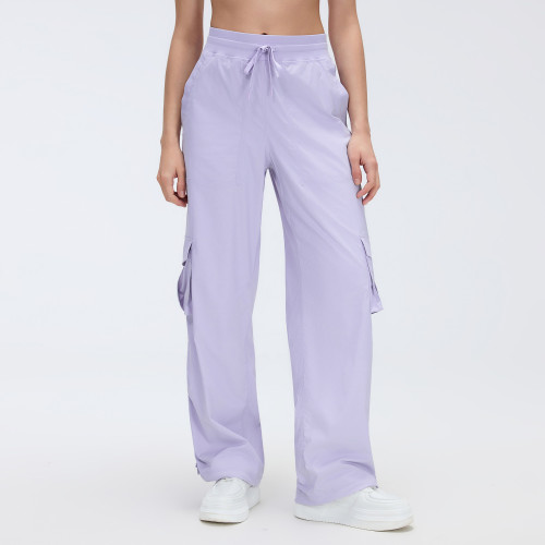 D25001 Women's Outdoor Running Cargo Pants - Lightweight Quick Dry Wide Leg Multi-Pocket Workout Trousers, OEM & ODM Services for Global Brands, Sourcing Agents Welcome, Perfect for Wholesale & Contract Manufacturing
