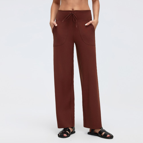 DL336 Women's Evrlue Zero-Feel Wide Leg Yoga Pants - High Elastic Multi-Pocket Casual Fitness Trousers | OEM & ODM Activewear Manufacturer for Wholesale & Sourcing Agents