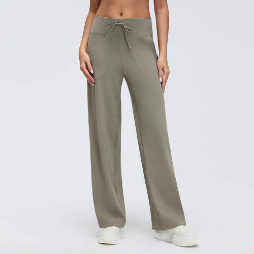 DL336 Women's Evrlue Zero-Feel Wide Leg Yoga Pants - High Elastic Multi-Pocket Casual Fitness Trousers | OEM & ODM Activewear Manufacturer for Wholesale & Sourcing Agents