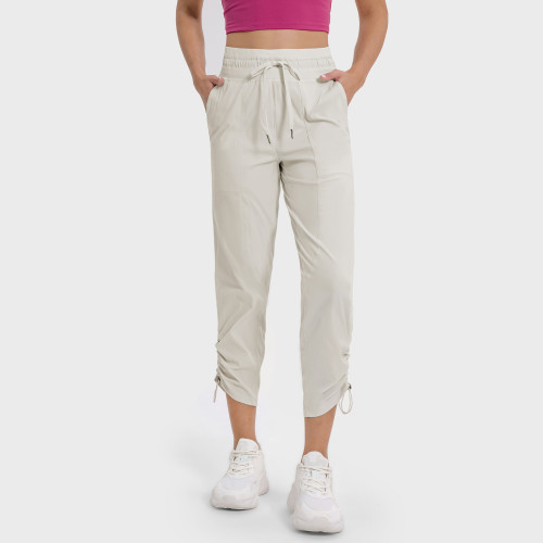 DSS070 Women's 2-in-1 Ice-Sense Quick Dry Straight Leg Pants, Lightweight Breathable Casual Running & Fitness Trousers