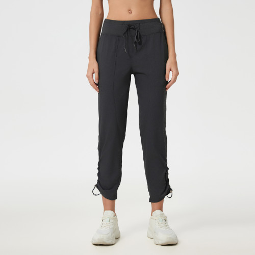 DSS070 Women's 2-in-1 Ice-Sense Quick Dry Straight Leg Pants, Lightweight Breathable Casual Running & Fitness Trousers