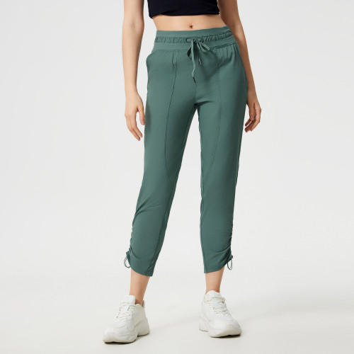 DSS070 Women's 2-in-1 Ice-Sense Quick Dry Straight Leg Pants, Lightweight Breathable Casual Running & Fitness Trousers