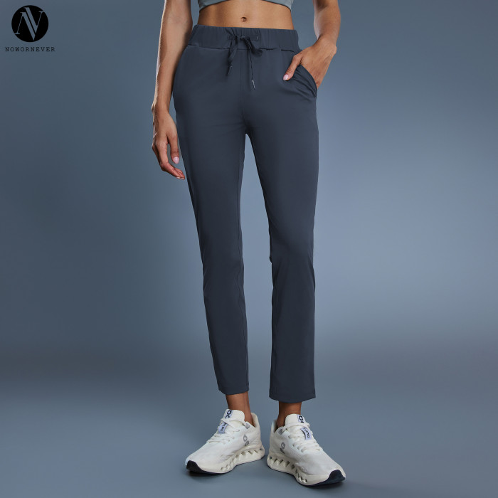 DL081 Women's Loose Straight Leg Yoga Pants - OEM & ODM High Elastic Drawstring Waist 9/10 Length Casual Sports Trousers for Wholesale & Sourcing Agents | Perfect for Activewear & Fashion Clothing