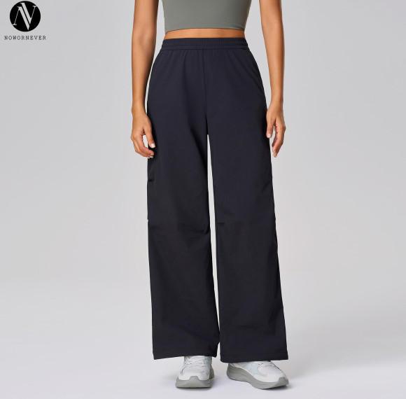 OEM & ODM Women's Loose Wide Leg Pants D25078 - Quick Dry, Breathable Straight Leg Trousers with Drawstring Cuffs for Casual Wear | Wholesale Activewear & Fashion Clothing