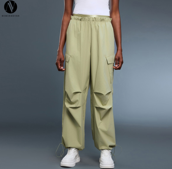 OEM & ODM Women's American Parachute Cargo Pants - Double Waistband Straight Leg Jogger for Wholesale Sourcing Agents | Quick Dry, Breathable Casual Sports Trousers