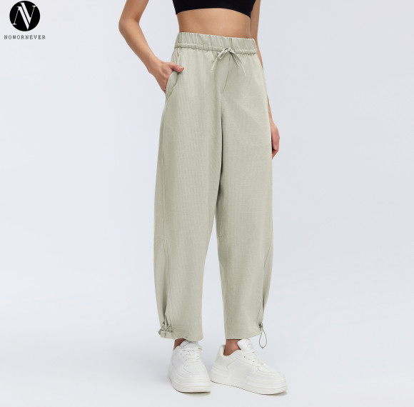 OEM & ODM Women's Spring/Summer Casual Jogger Pants - D26043, Quick Dry Breathable 9/10 Length Fitness Trousers with Drawstring Cuff for Wholesale & Sourcing Agents