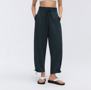 OEM & ODM Women's Spring/Summer Casual Jogger Pants - D26043, Quick Dry Breathable 9/10 Length Fitness Trousers with Drawstring Cuff for Wholesale & Sourcing Agents