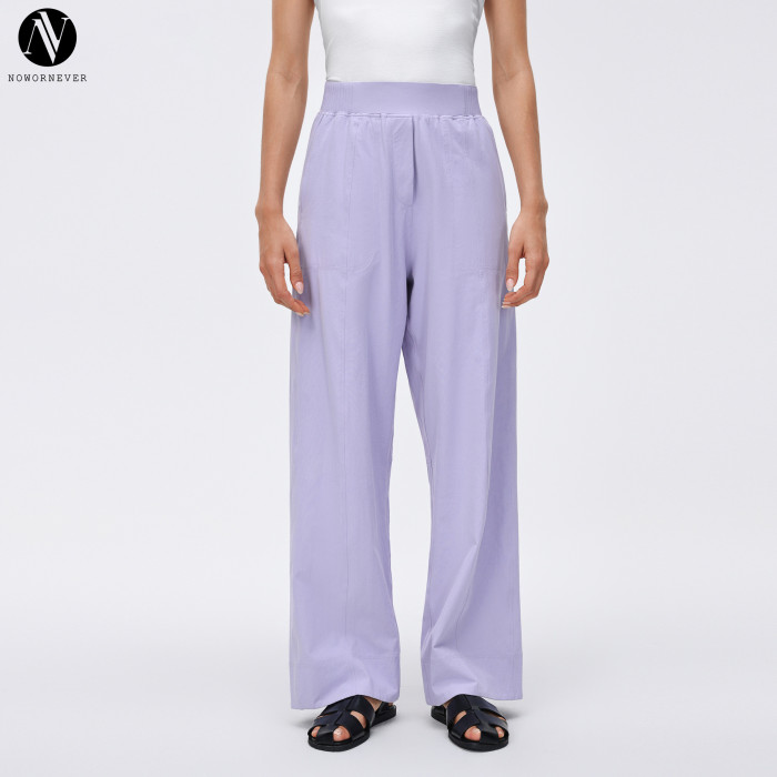 D26015 Women's Water-Resistant Outdoor Pants - OEM & ODM Available! High Waist Elastic Loose Straight Leg Quick Dry Breathable Fitness Trousers for Bulk Orders and Sourcing Agents