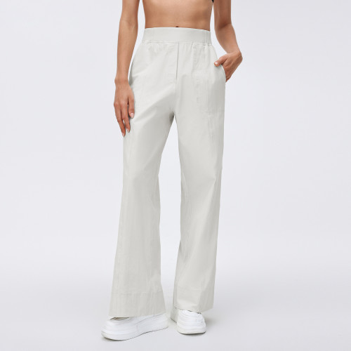 D26015 Women's Water-Resistant Outdoor Pants - OEM & ODM Available! High Waist Elastic Loose Straight Leg Quick Dry Breathable Fitness Trousers for Bulk Orders and Sourcing Agents