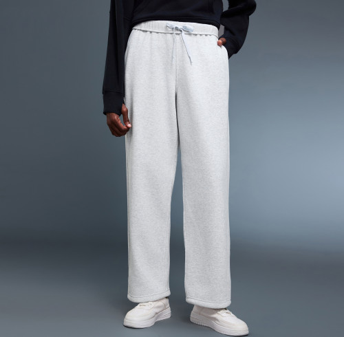 OEM & ODM Women's Winter Fleece Lined Sweatpants - Loose Straight Leg Casual Joggers with Drawstring Cuffs for Bulk Wholesale & Sourcing Agents
