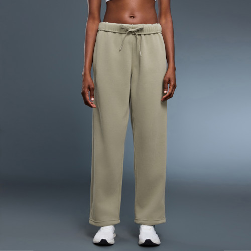OEM & ODM Women's Winter Fleece Lined Sweatpants - Loose Straight Leg Casual Joggers with Drawstring Cuffs for Bulk Wholesale & Sourcing Agents