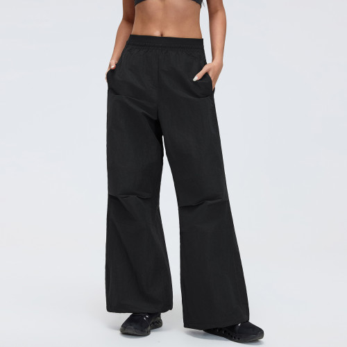 D26044 Women's High Waist Cargo Pants - Loose Straight Leg Water-Resistant Outdoor Hiking & Trekking Trousers | OEM & ODM Available for Bulk Orders, Sourcing Agents Welcome!