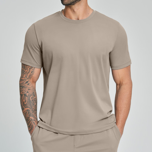 5086 Wholesale Men's Fitness Sports T-Shirt - OEM & ODM Casual Round Neck Basketball and Football Tee, European & American Drop Shoulder Style, Ideal for Activewear & Gym Clothing Sourcing Agents